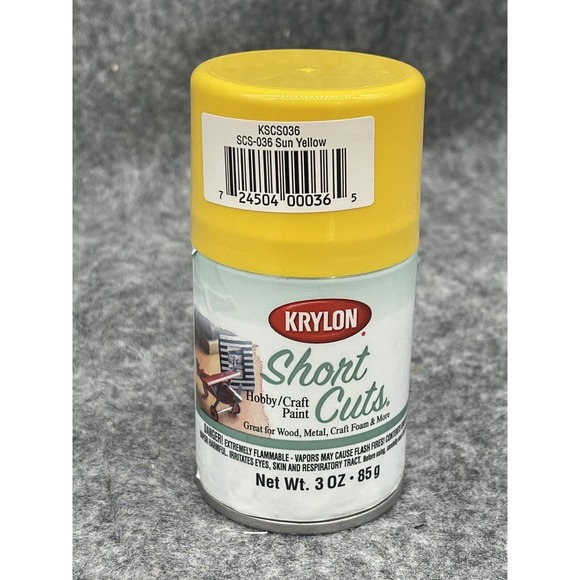 Krylon Short Cuts Spray Paint 3 oz Sun Yellow - Picture 1 of 2